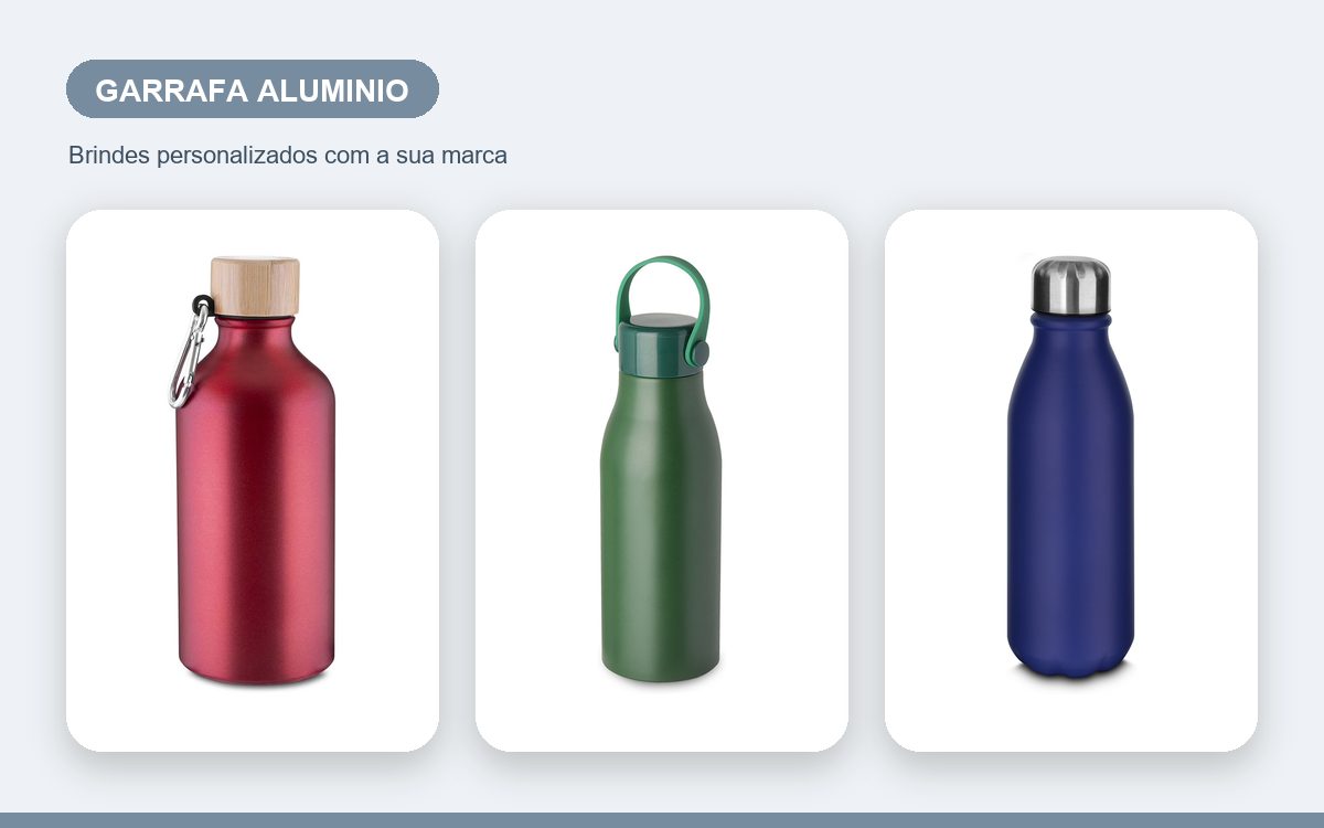 Brindes personalizados com a sua marca — Garrafas de Alumínio Personalizadas para a Empresa