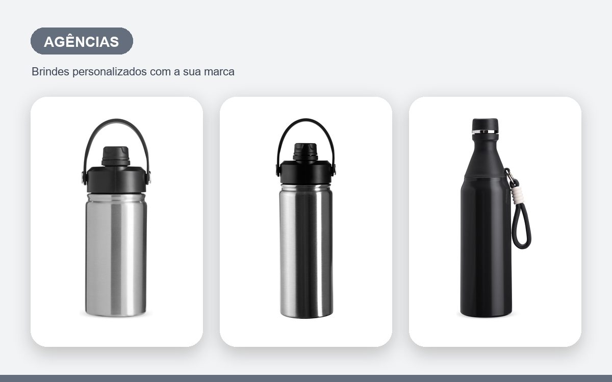 Brindes personalizados com a sua marca — Garrafas térmicas para agências: brinde que impressiona