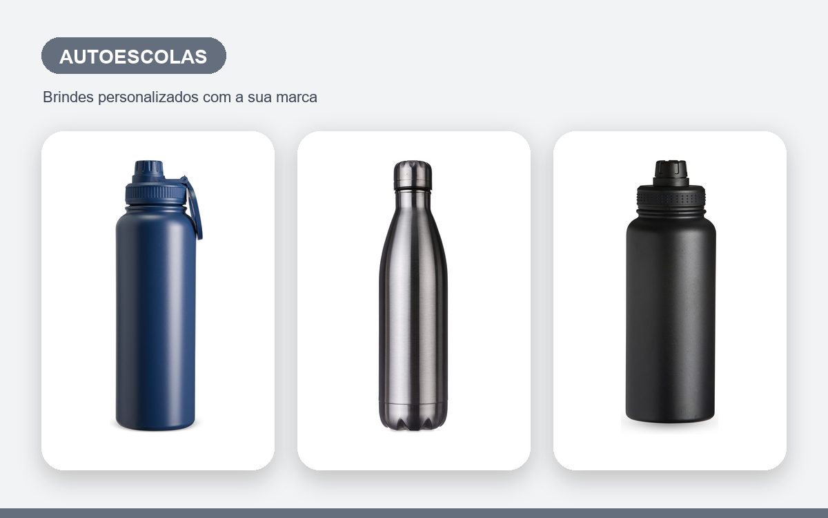 Brindes personalizados com a sua marca — Garrafas térmicas para autoescolas: brinde que marca