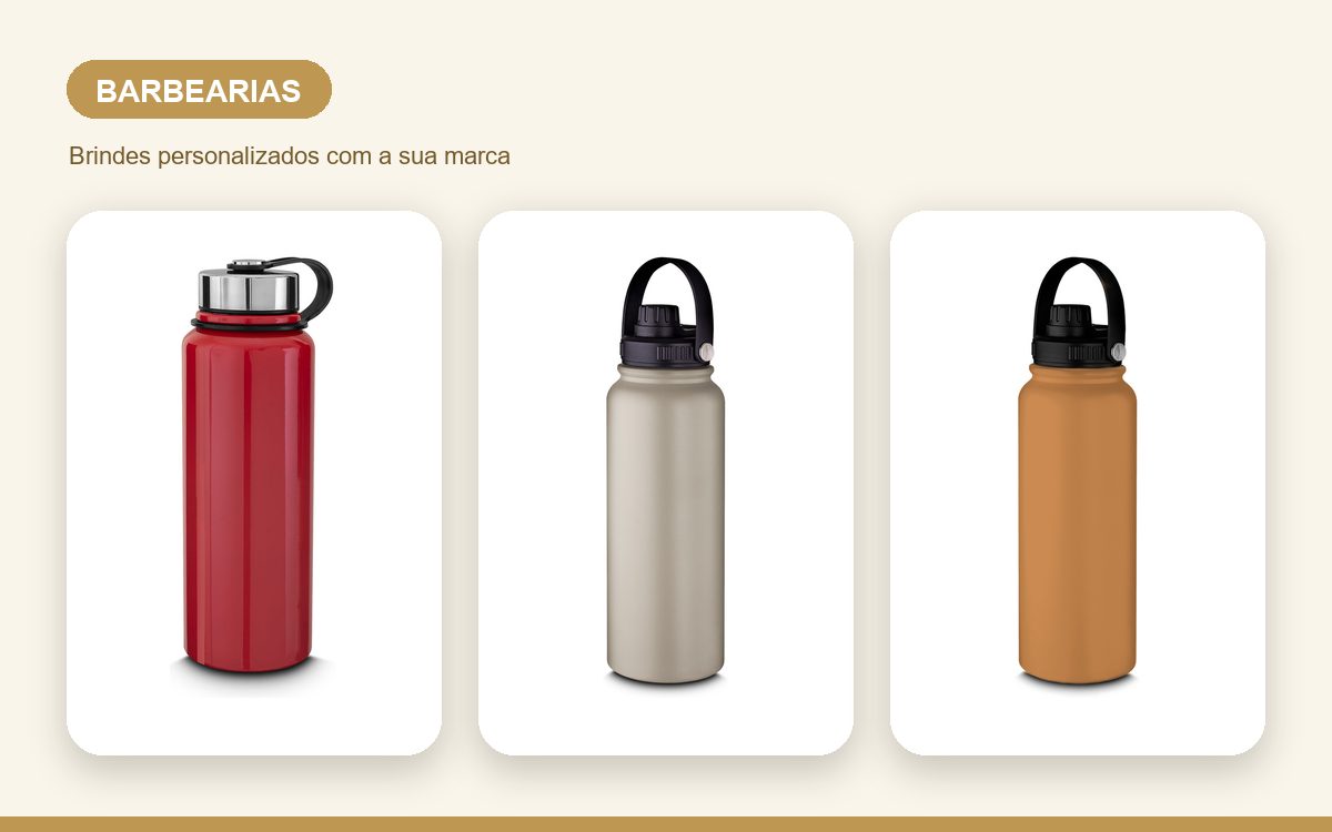 Brindes personalizados com a sua marca — Garrafas térmicas para barbearias: brinde que fideliza