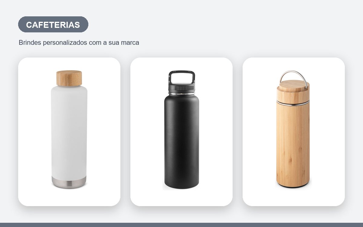 Brindes personalizados com a sua marca — Garrafas térmicas personalizadas para cafeterias