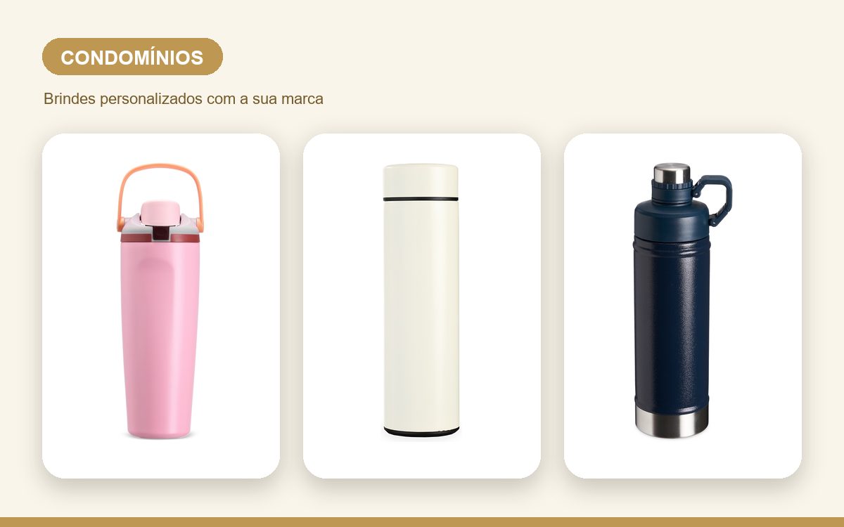Brindes personalizados com a sua marca — Garrafas térmicas personalizadas para condomínios