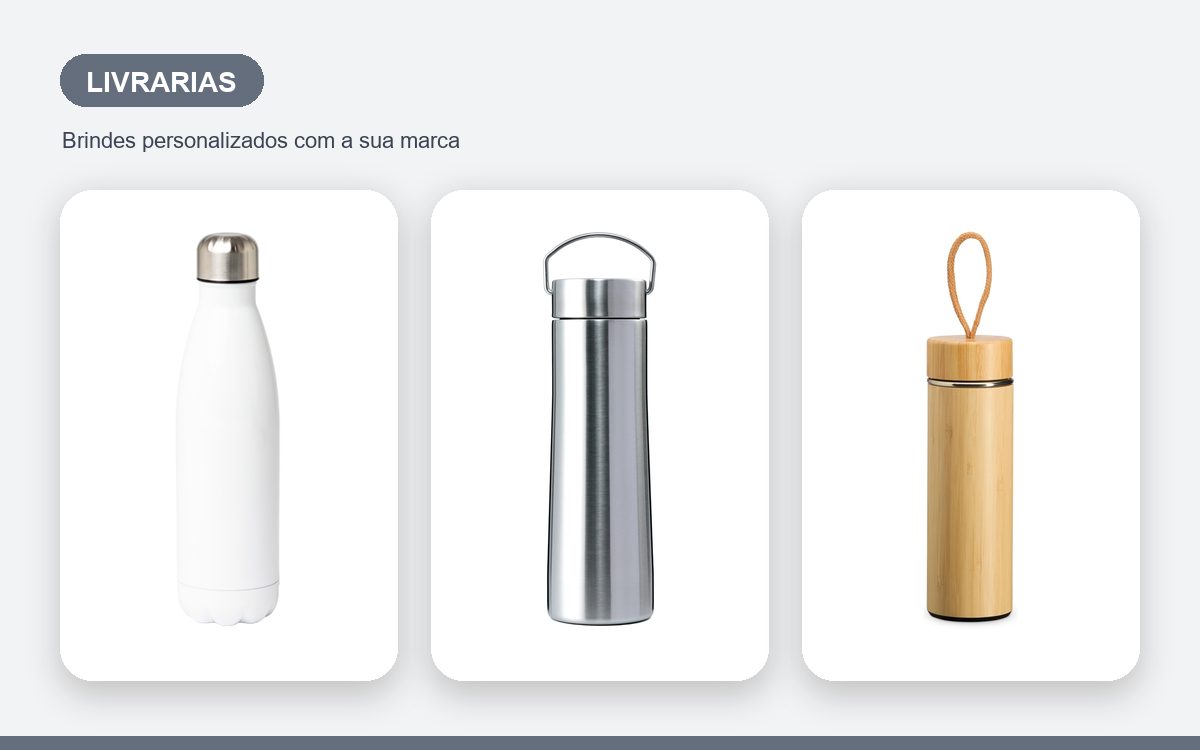 Brindes personalizados com a sua marca — Garrafas térmicas para livrarias: brinde que conecta