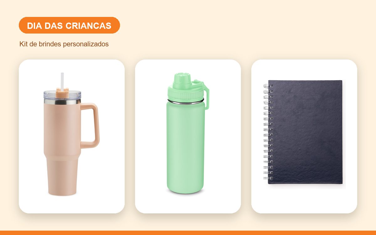 Kit de brindes personalizados — Garrafa Térmica Personalizada para o Dia das Crianças