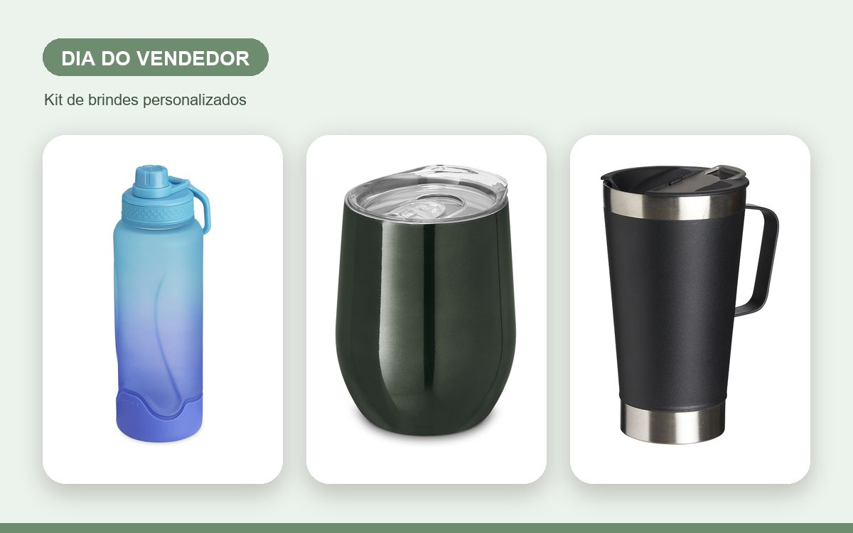 Kit de brindes personalizados — Garrafa Térmica Personalizada para o Dia do Vendedor