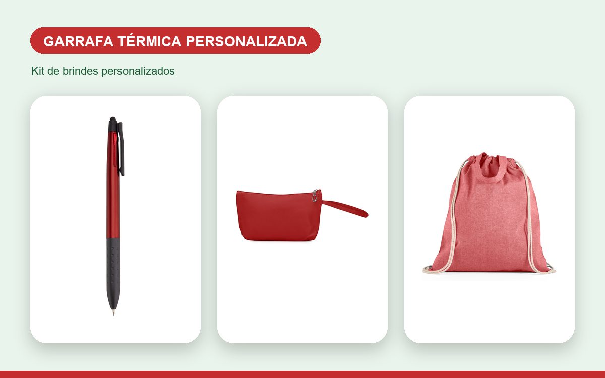 Kit de brindes personalizados — Garrafa Térmica Personalizada para Brindes de Fim de Ano