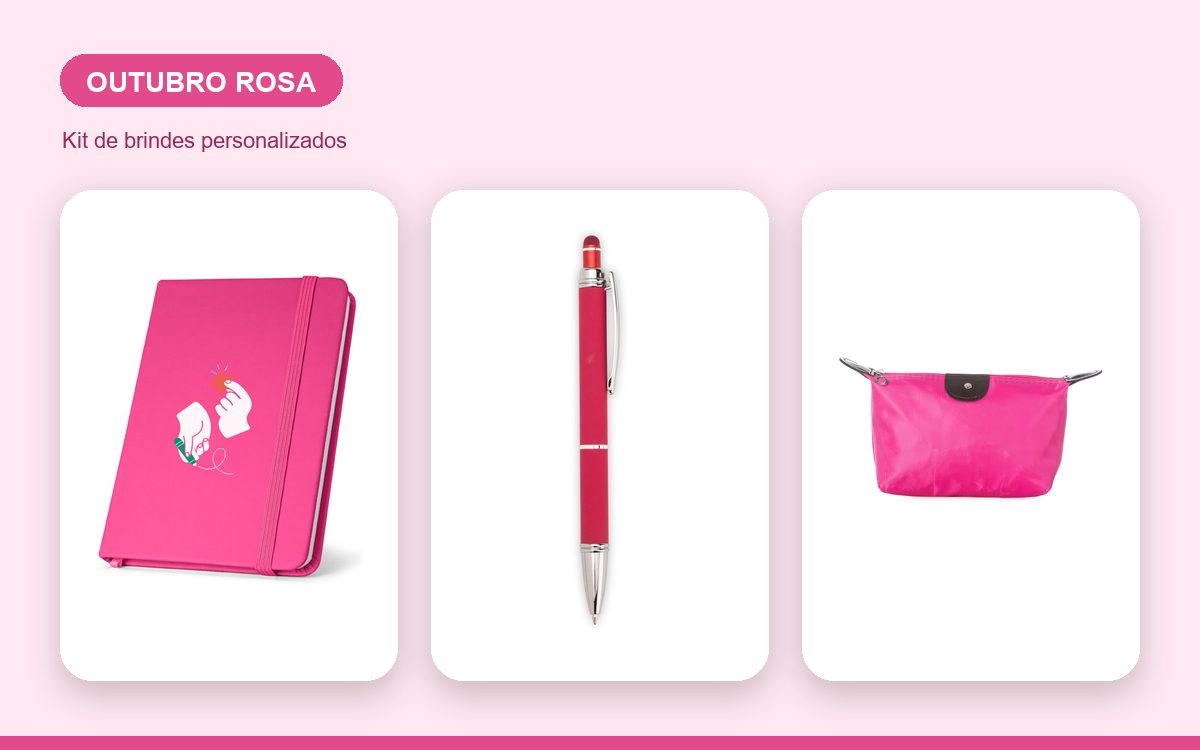 Kit de brindes personalizados — Garrafa Térmica Personalizada para Campanhas de Outubro Rosa