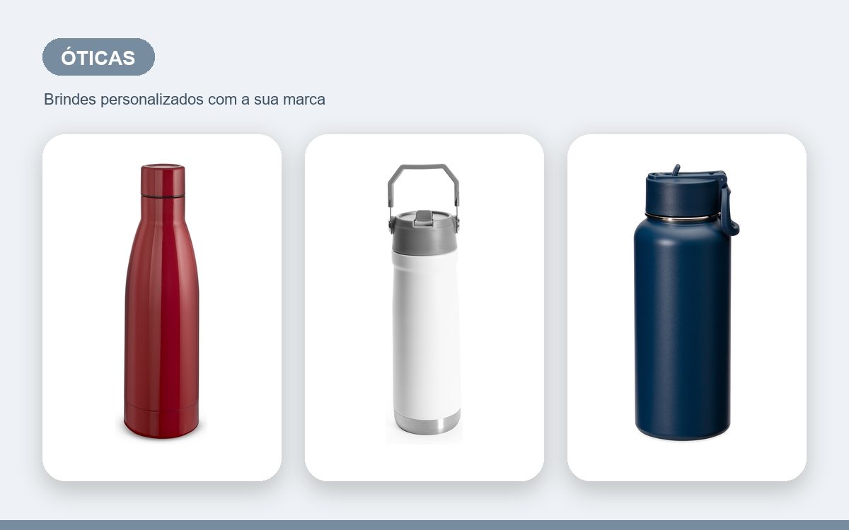 Brindes personalizados com a sua marca — Garrafas térmicas para óticas: brinde que valoriza