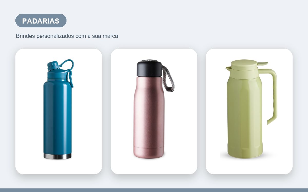 Brindes personalizados com a sua marca — Garrafas térmicas para padarias: brinde que aproxima