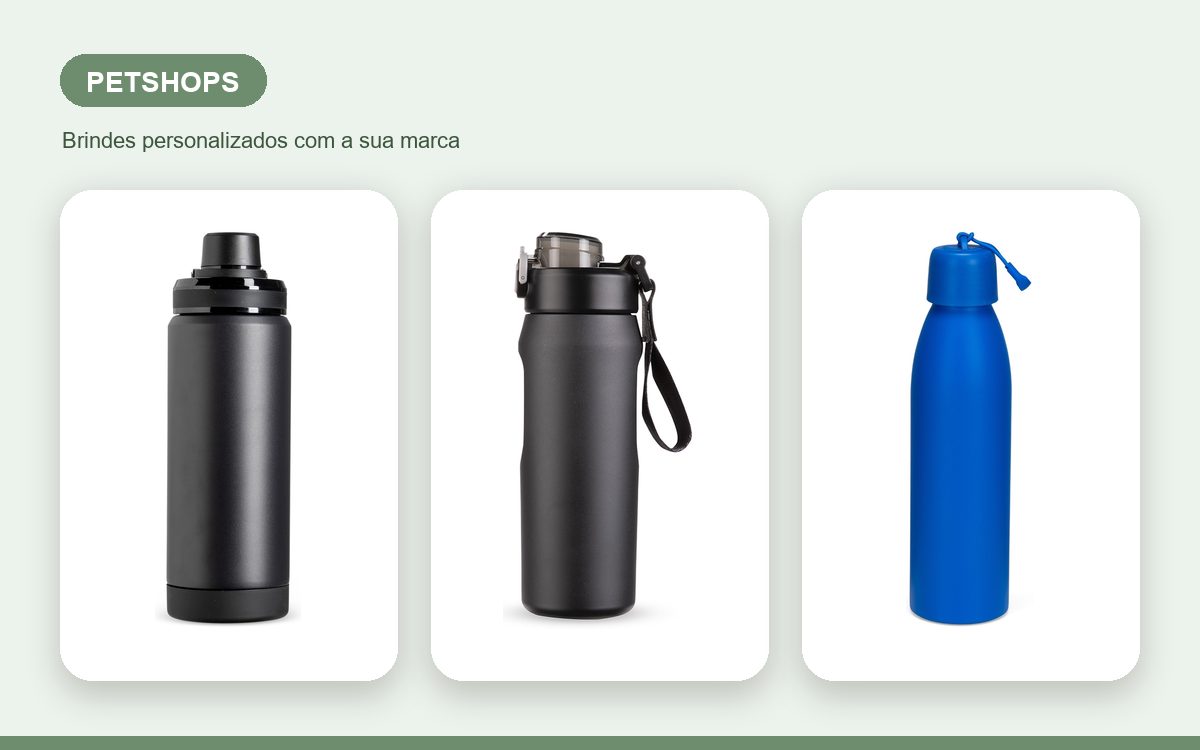 Brindes personalizados com a sua marca — Garrafas térmicas personalizadas para petshops