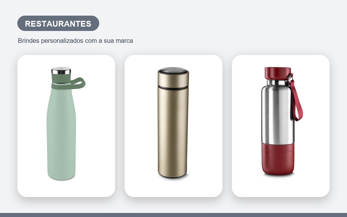 Brindes personalizados com a sua marca — Garrafas térmicas personalizadas para restaurantes