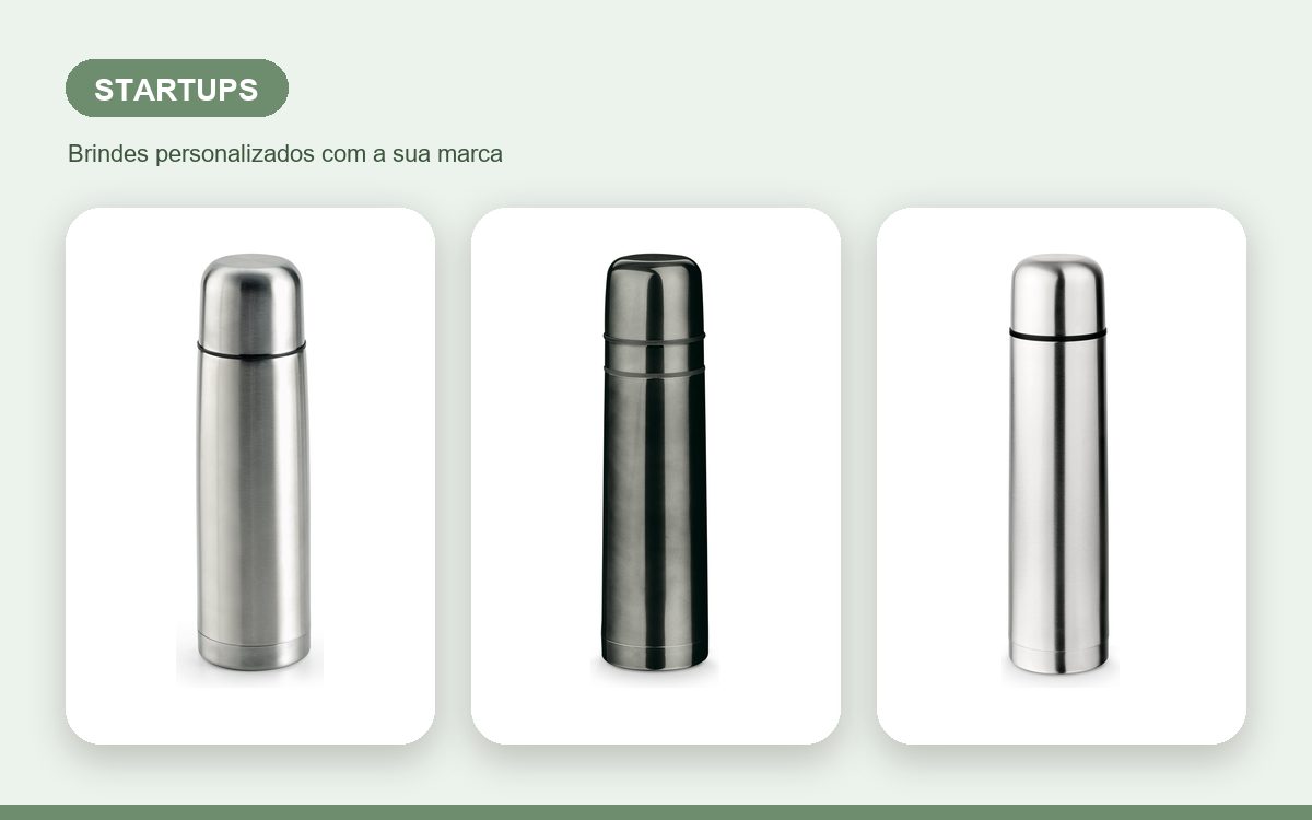 Brindes personalizados com a sua marca — Garrafas térmicas personalizadas para startups