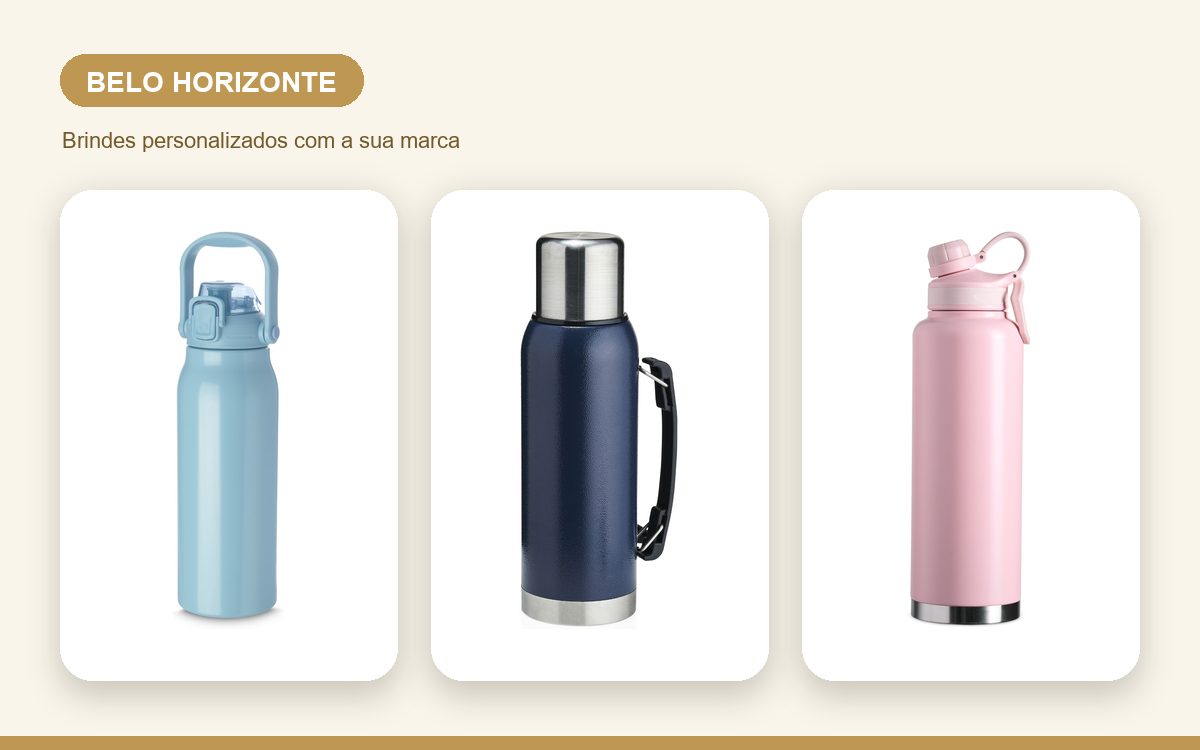 Brindes personalizados com a sua marca — Garrafas Térmicas Personalizadas em Belo Horizonte para Empresas