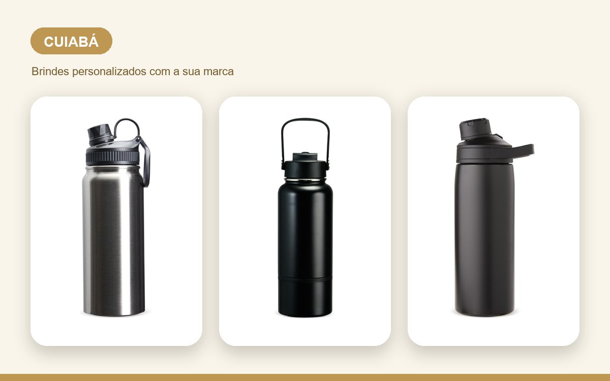 Brindes personalizados com a sua marca — Garrafas Térmicas Personalizadas em Cuiabá para Empresas
