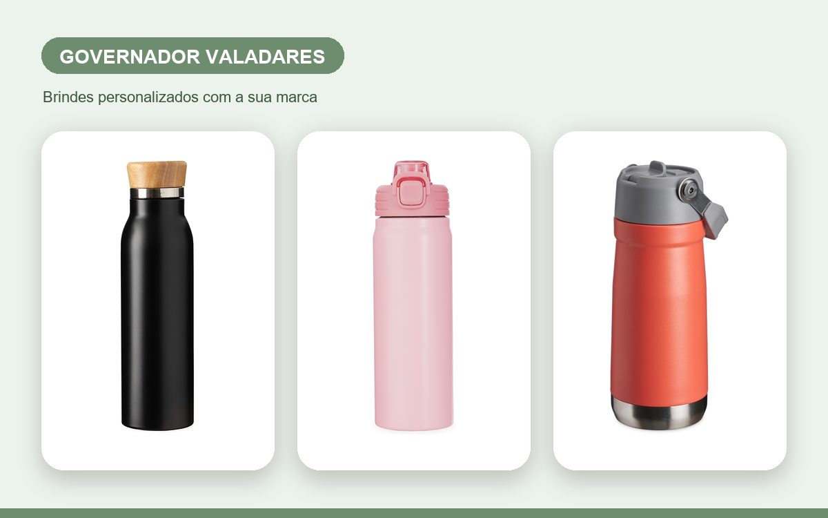 Brindes personalizados com a sua marca — Garrafas Térmicas Personalizadas em Governador Valadares