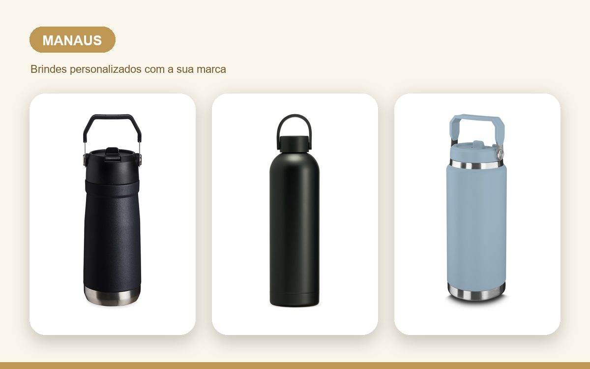 Brindes personalizados com a sua marca — Garrafas térmicas personalizadas em Manaus para empresas