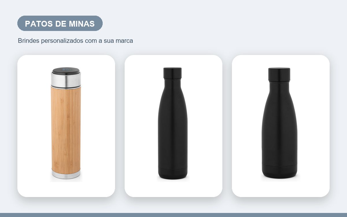 Brindes personalizados com a sua marca — Garrafas Térmicas Personalizadas em Patos de Minas para Empresas