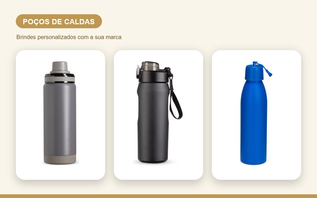 Brindes personalizados com a sua marca — Garrafas Térmicas Personalizadas em Poços de Caldas para Empresas