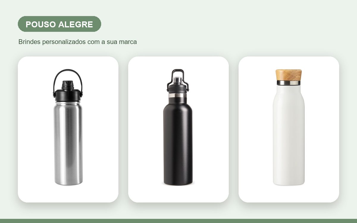 Brindes personalizados com a sua marca — Garrafas Térmicas Personalizadas em Pouso Alegre para Empresas