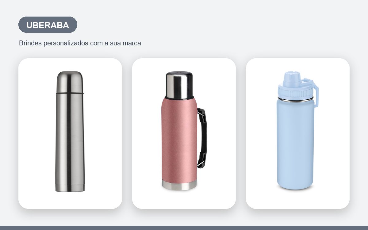 Brindes personalizados com a sua marca — Garrafas Térmicas Personalizadas em Uberaba para Empresas