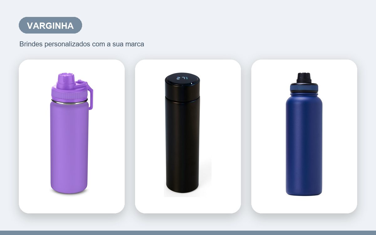 Brindes personalizados com a sua marca — Garrafas Térmicas Personalizadas em Varginha para Empresas