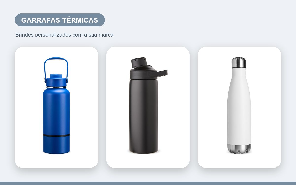 Brindes personalizados com a sua marca — Garrafas Térmicas Personalizadas para Eventos Corporativos