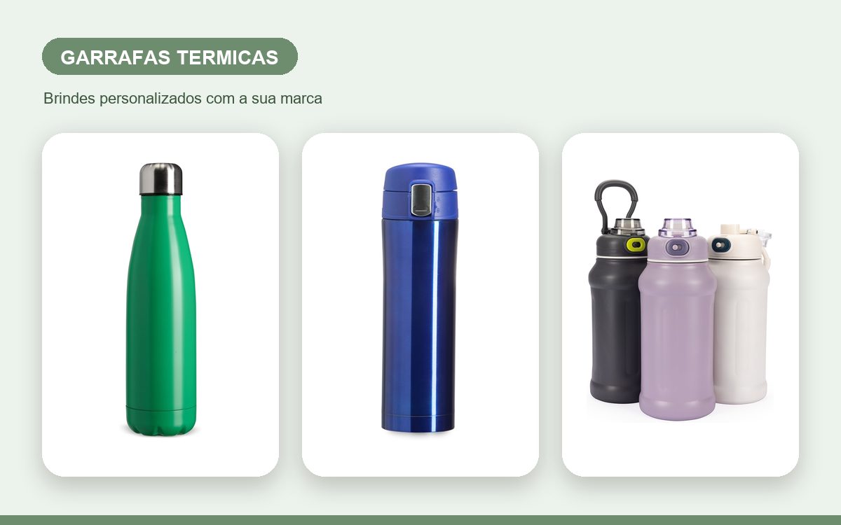 Brindes personalizados com a sua marca — Garrafas Térmicas Personalizadas Criativas que Chamam Atenção