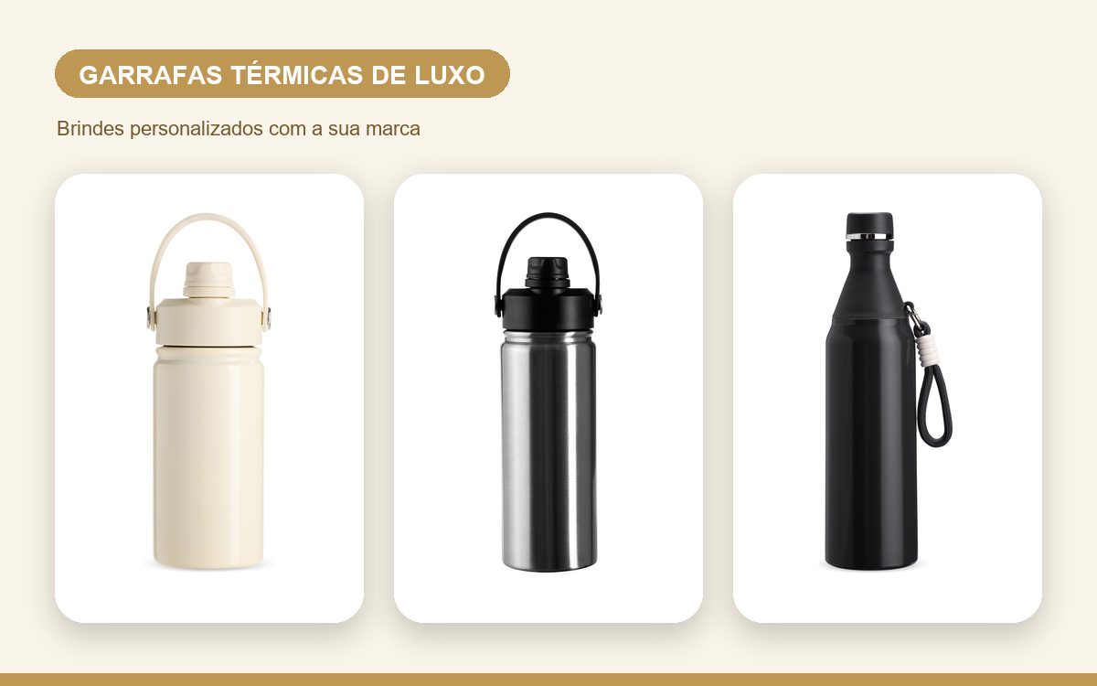 Brindes personalizados com a sua marca — Garrafas Térmicas Personalizadas de Luxo para Clientes