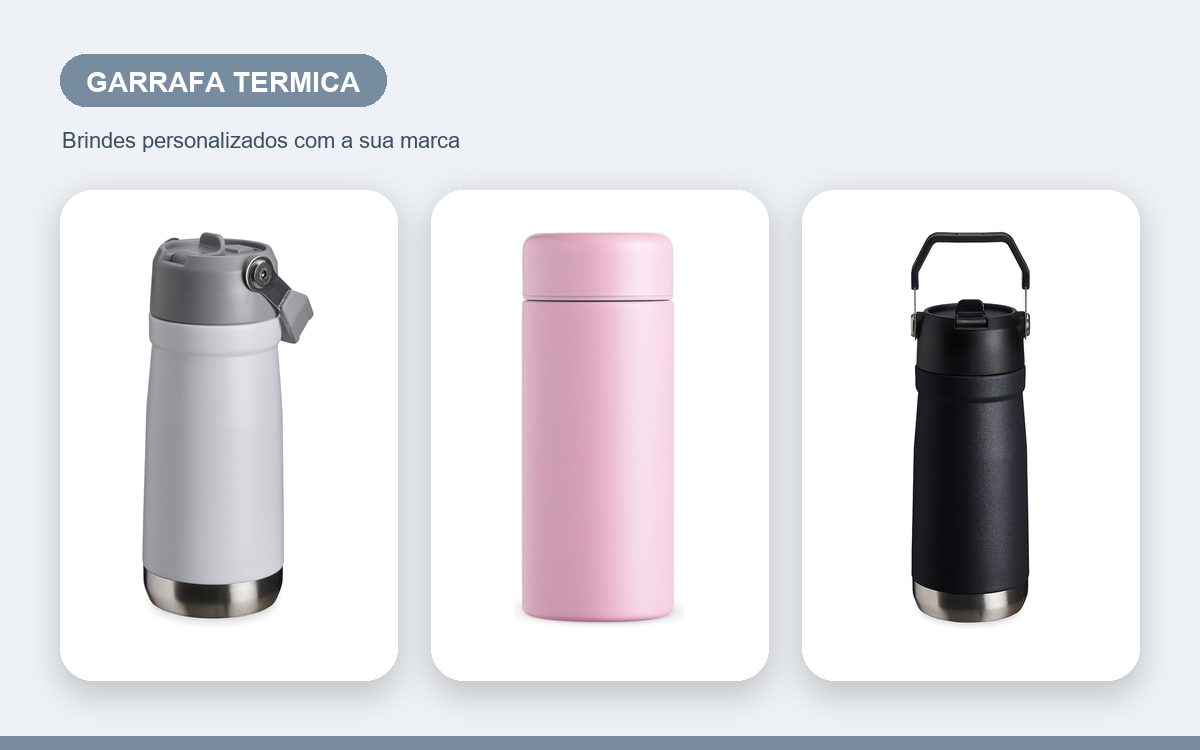 Brindes personalizados com a sua marca — Garrafas Térmicas Personalizadas Ecológicas e Sustentáveis