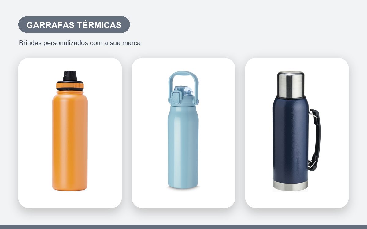 Brindes personalizados com a sua marca — Garrafas Térmicas Personalizadas para Colaboradores