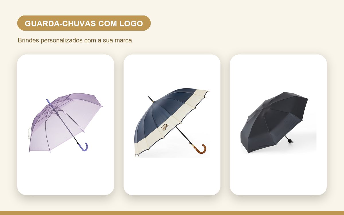 Brindes personalizados com a sua marca — Guarda-chuvas personalizados com logo: como pedir o seu