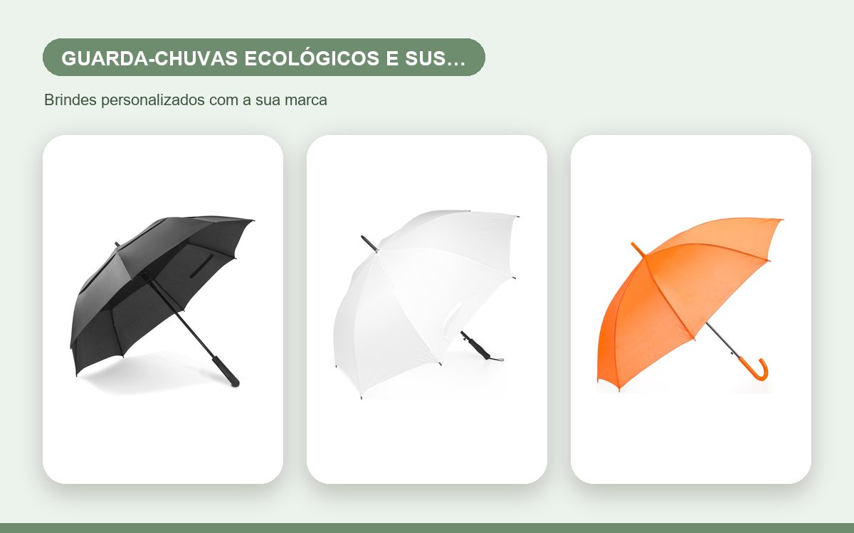 Brindes personalizados com a sua marca — Guarda-chuvas personalizados ecológicos e sustentáveis