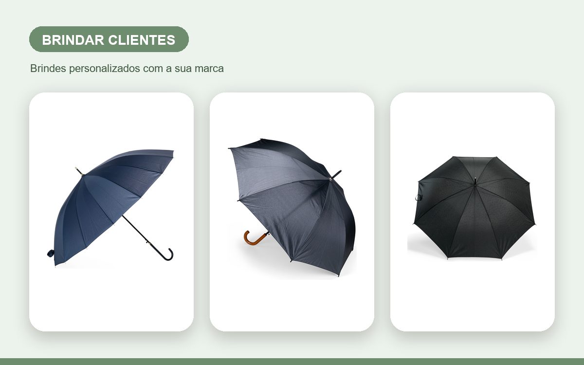 Brindes personalizados com a sua marca — Guarda-chuvas personalizados para brindar clientes