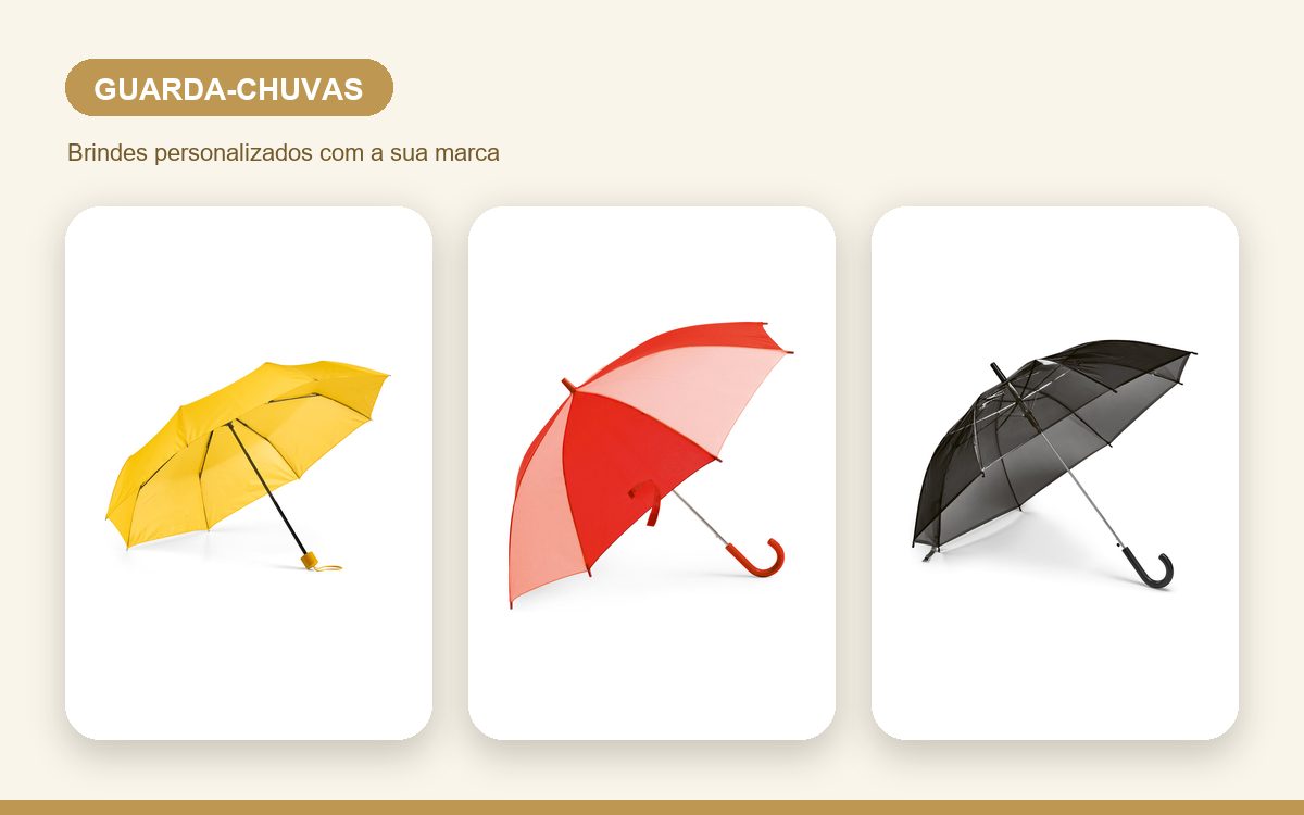 Brindes personalizados com a sua marca — Guarda-chuvas personalizados para colaboradores e equipes