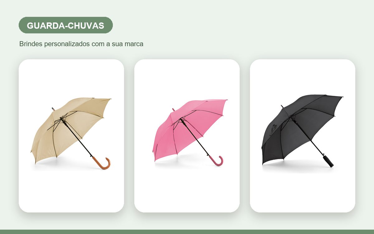 Brindes personalizados com a sua marca — Guarda-chuvas personalizados para eventos e feiras