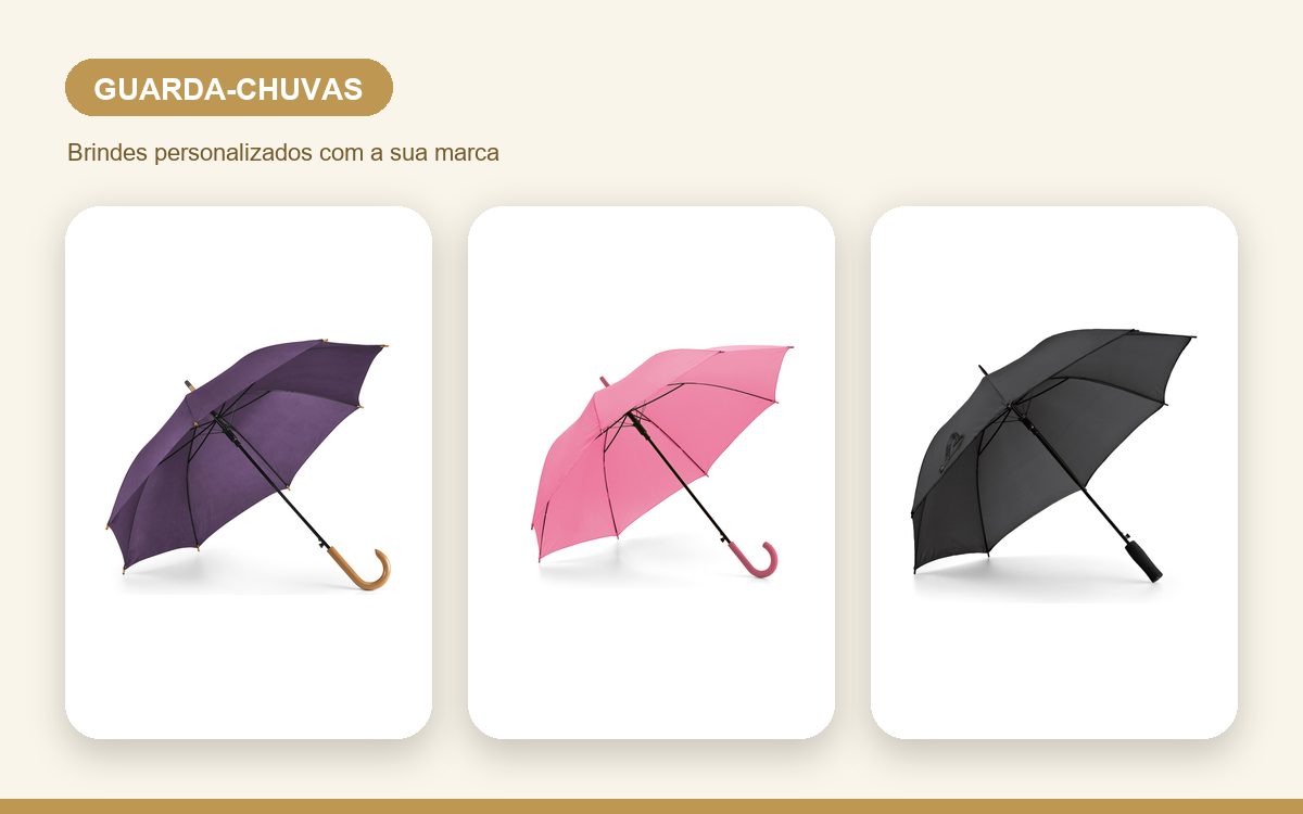 Brindes personalizados com a sua marca — Guarda-Chuvas Personalizados: Guia de Tipos e Impressão