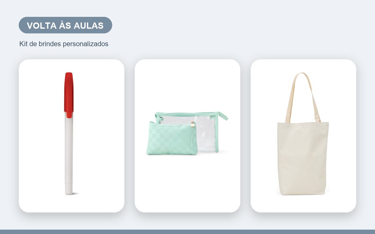 Kit de brindes personalizados — Ideias de brindes para a Volta às Aulas com sua marca