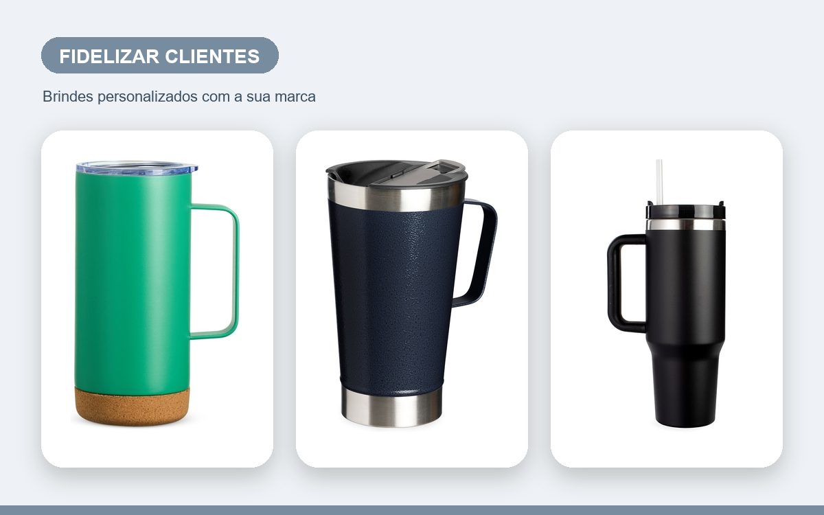 Brindes personalizados com a sua marca — Ideias de brindes para fidelizar clientes e fortalecer o relacionamento