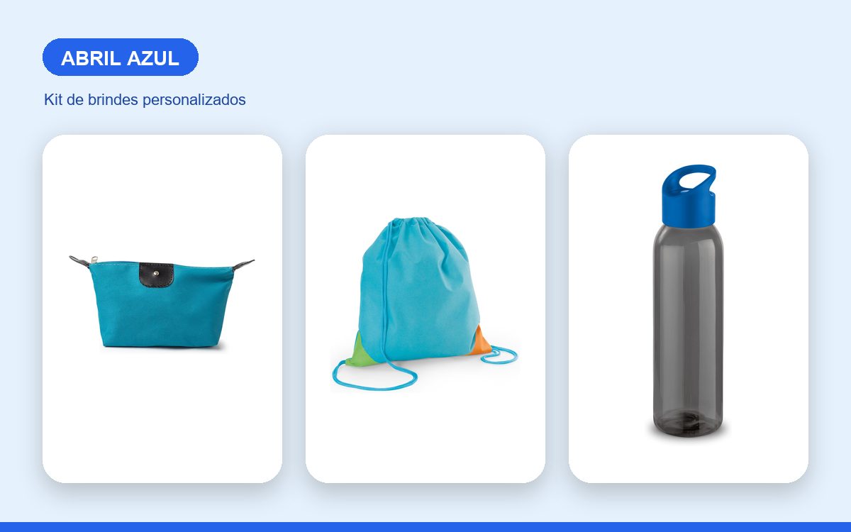 Kit de brindes personalizados — Ideias de Brindes para o Abril Azul e o Autismo