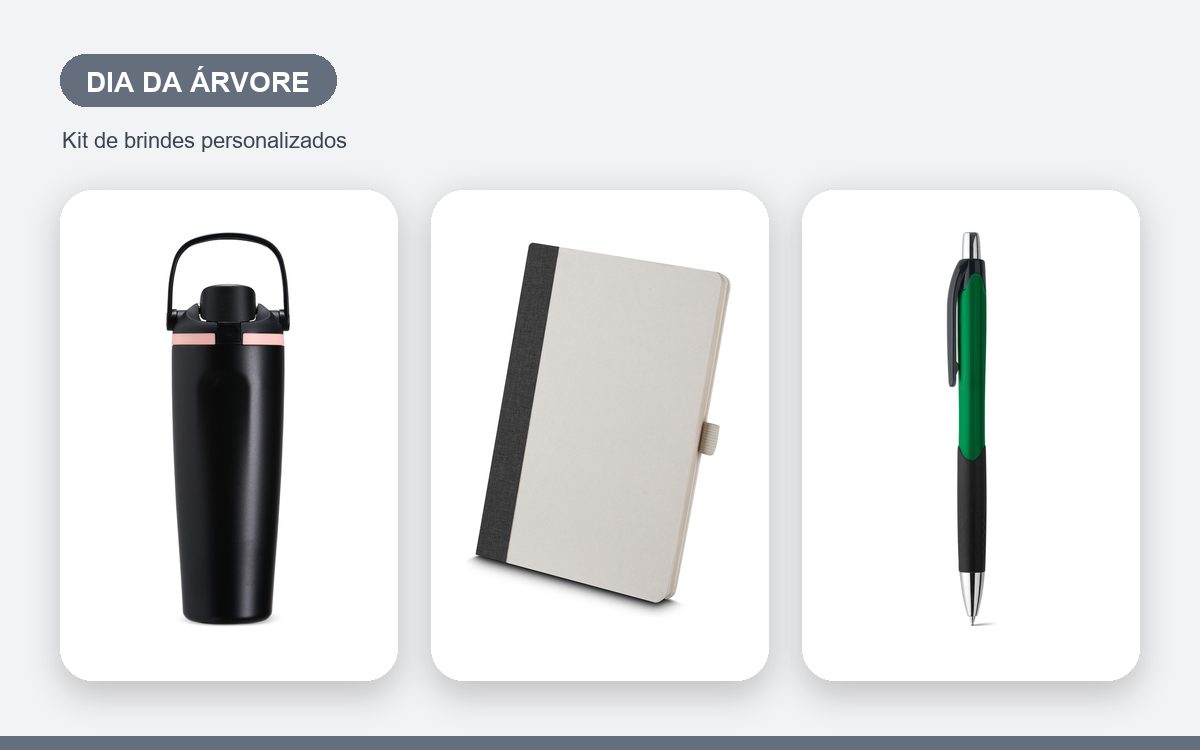 Kit de brindes personalizados — Ideias de brindes para o Dia da Árvore com a marca