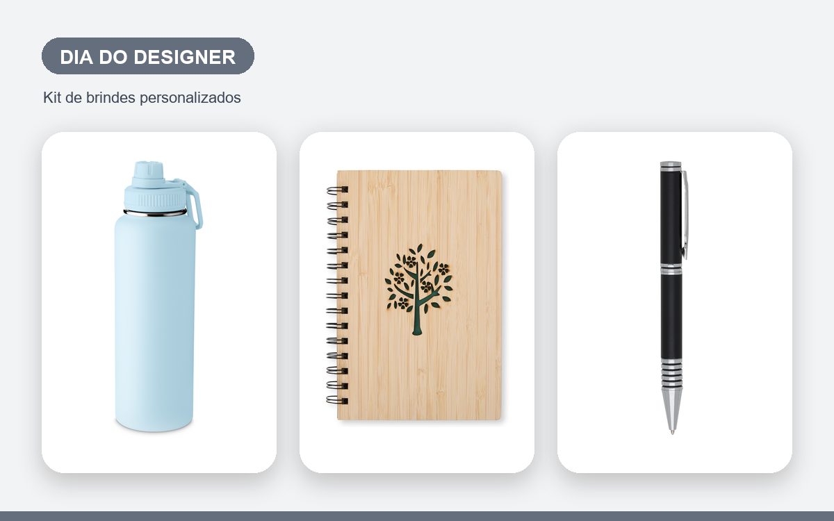 Kit de brindes personalizados — Ideias de brindes para o Dia do Designer que valem a pena dar