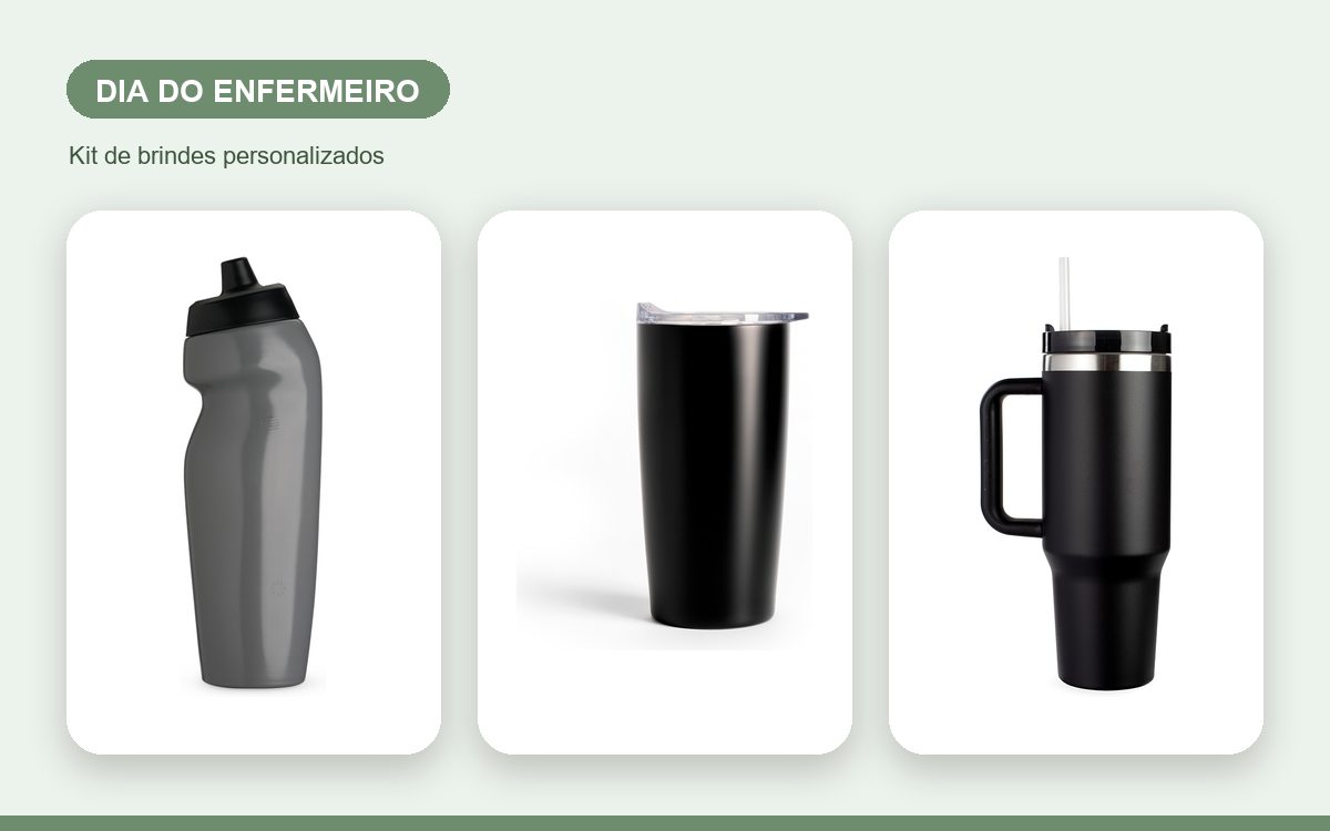 Kit de brindes personalizados — Ideias de brindes para o Dia do Enfermeiro com a marca da empresa