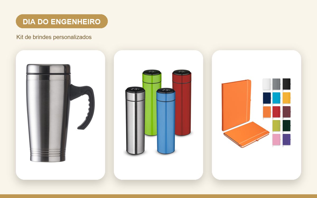 Kit de brindes personalizados — Ideias de Brindes para o Dia do Engenheiro com a Marca