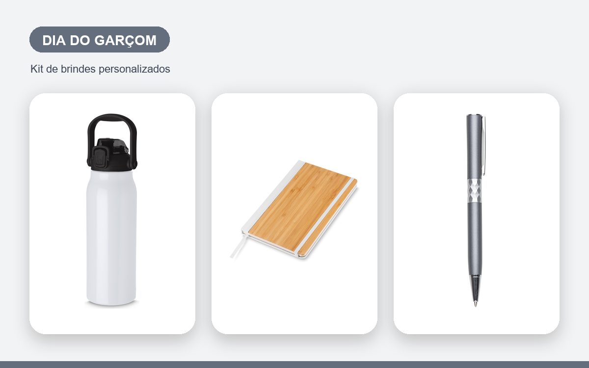Kit de brindes personalizados — Ideias de Brindes para o Dia do Garçom com a Marca