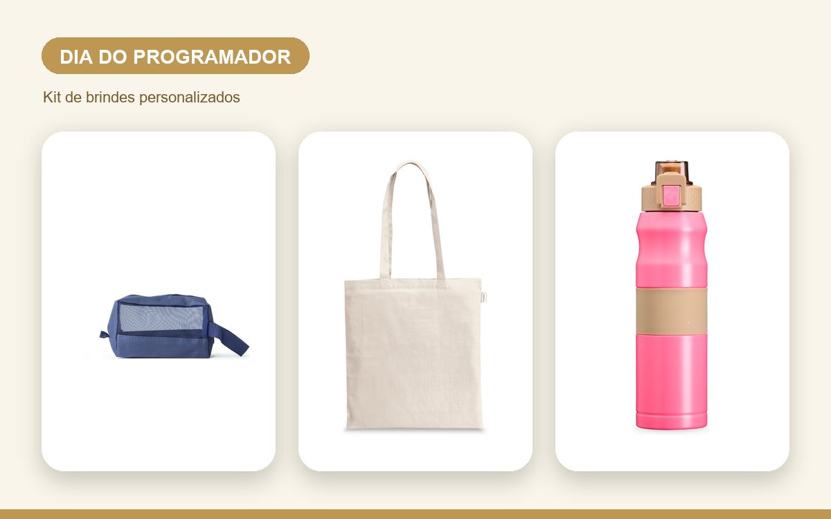 Kit de brindes personalizados — Ideias de brindes para o Dia do Programador da empresa