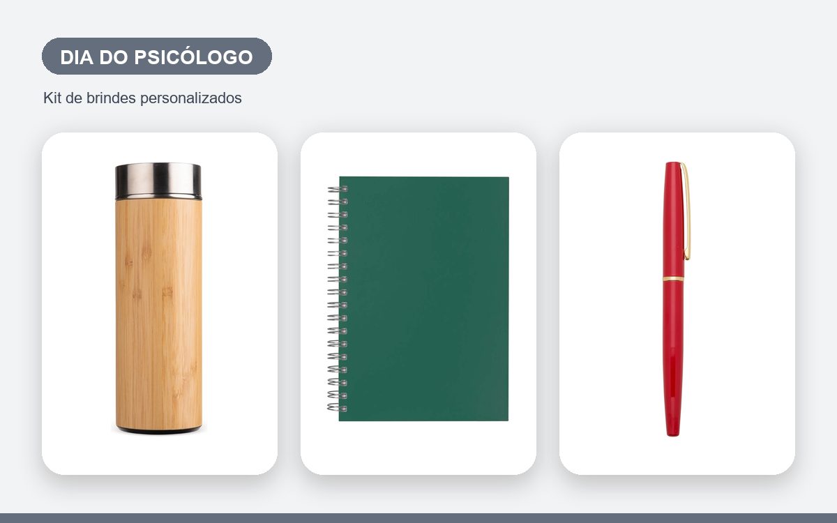 Kit de brindes personalizados — Ideias de Brindes para o Dia do Psicólogo com a Marca