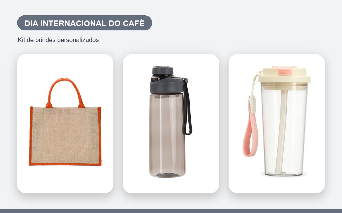Kit de brindes personalizados — Ideias de brindes para o Dia Internacional do Café
