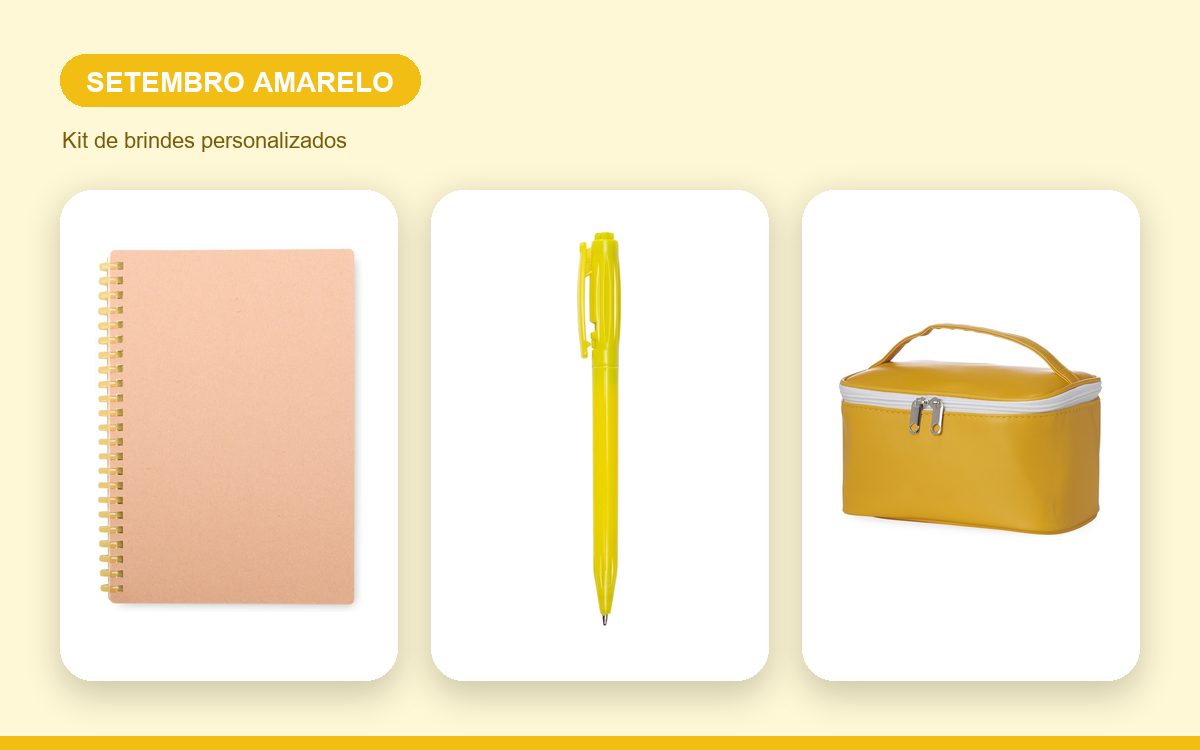 Kit de brindes personalizados — Ideias de brindes para o Setembro Amarelo na empresa