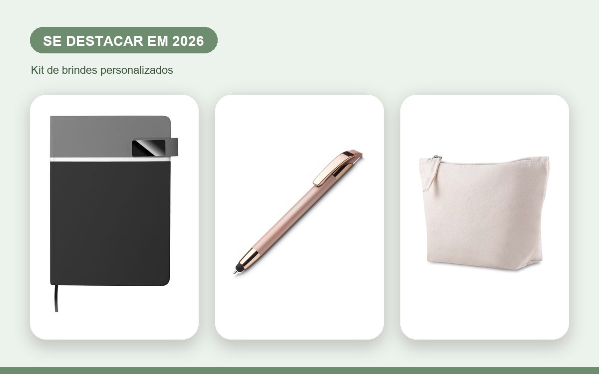 Brindes personalizados com a sua marca — Ideias de kits corporativos criativos para se destacar em 2026