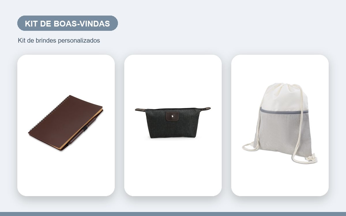 Brindes personalizados com a sua marca — Kit de boas-vindas para clientes: cause a melhor impressão